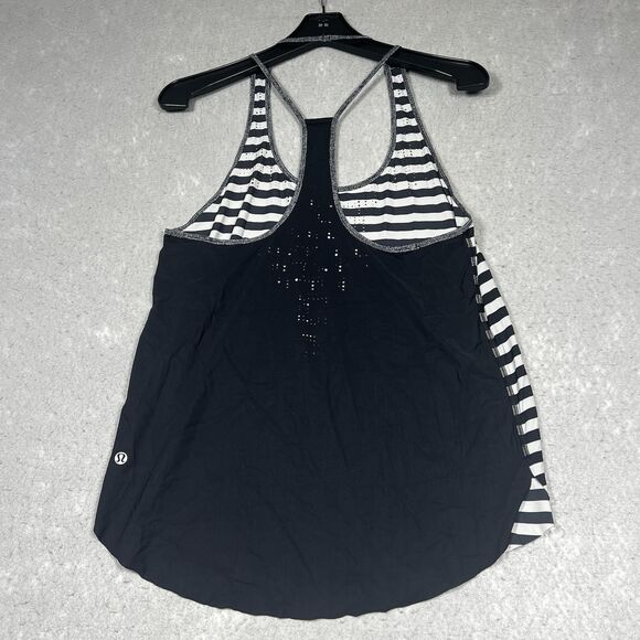 Lululemon Tank Top Womens Size 6 Water Bound Singlet Apex Stripe Printed Dune - Picture 8 of 11